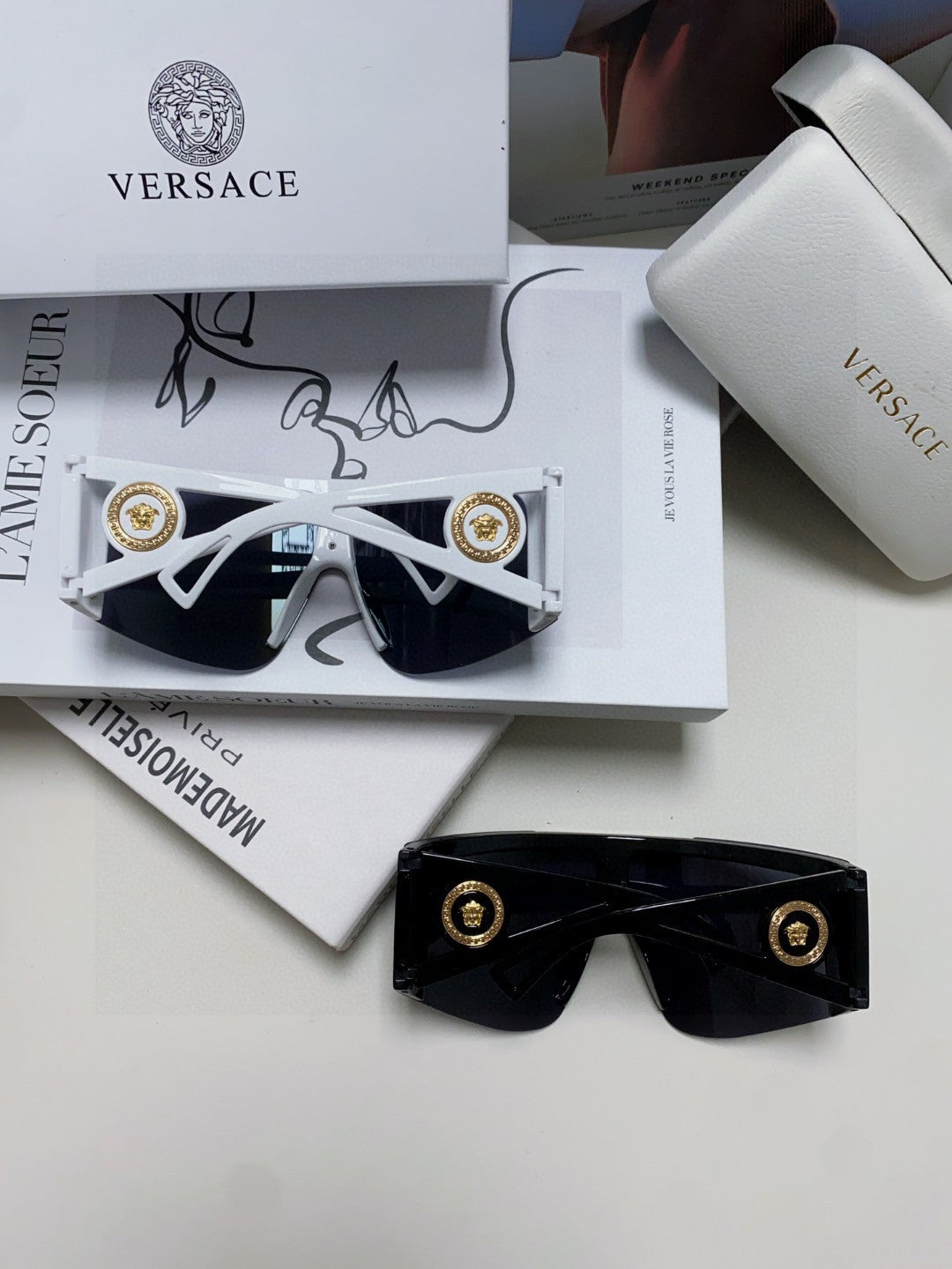 Versace Oversized Black Lens Sunglasses for Men & Women - 399320 - detail image 8