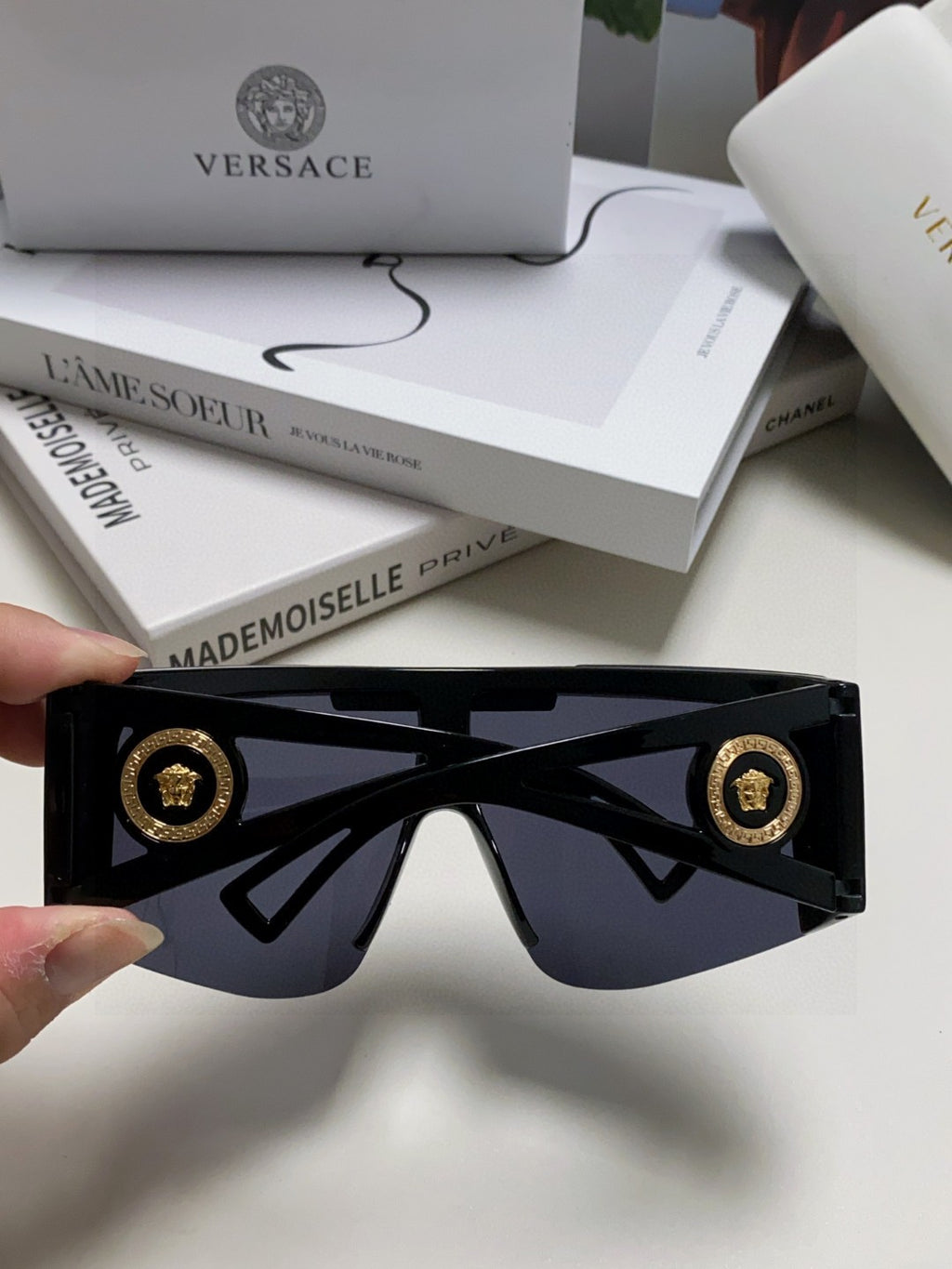 Versace Oversized Black Lens Sunglasses for Men & Women - 399321 - detail image 4