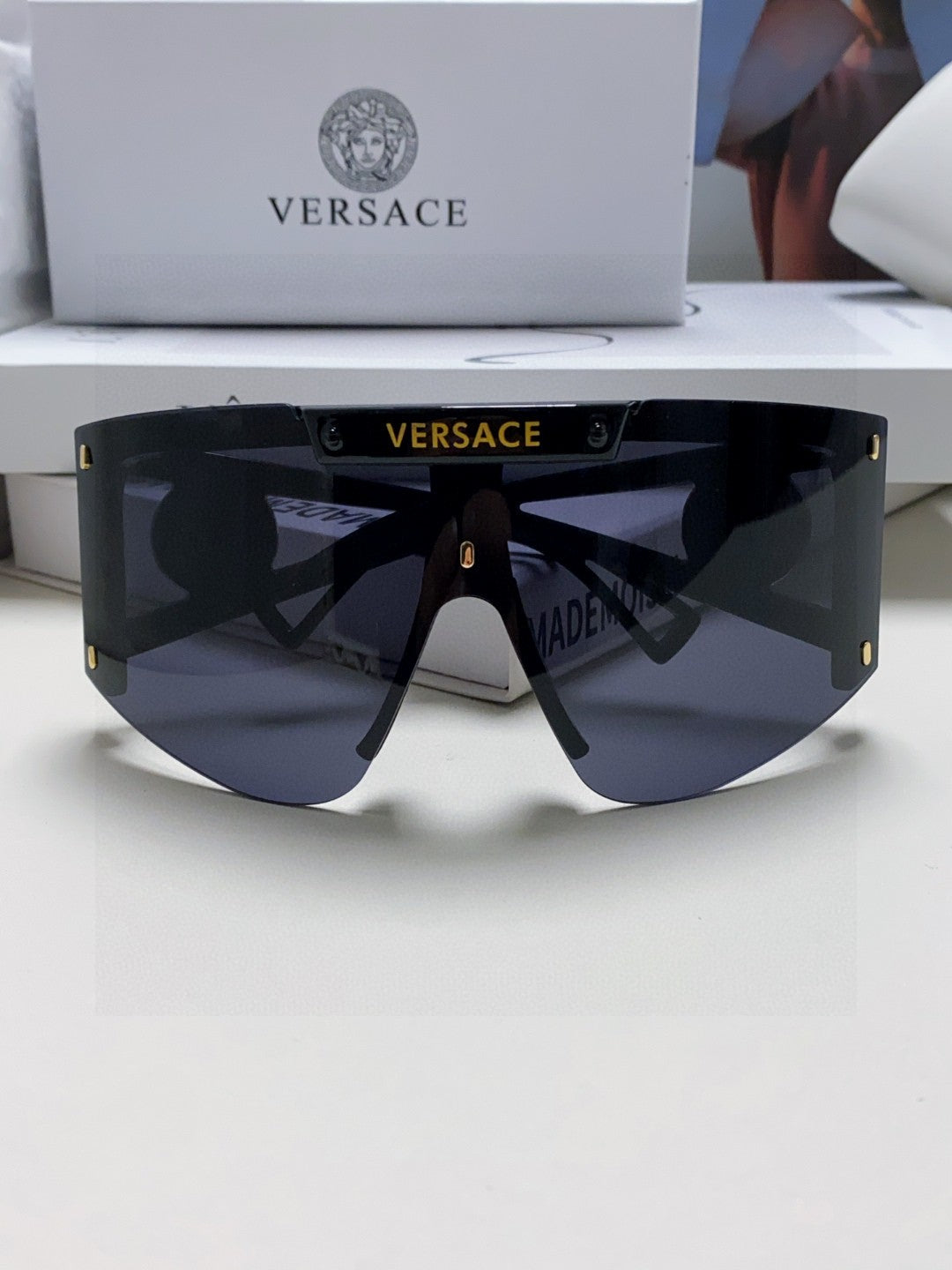Versace Oversized Black Lens Sunglasses for Men & Women - 399321 - detail image 6