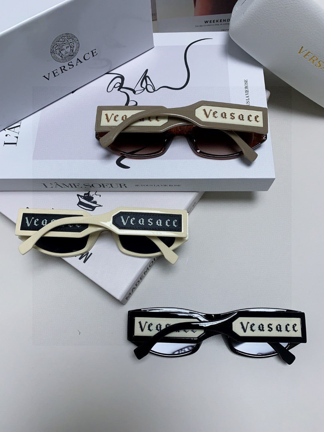 Versace Square Blue Lens Sunglasses for Women - 935363