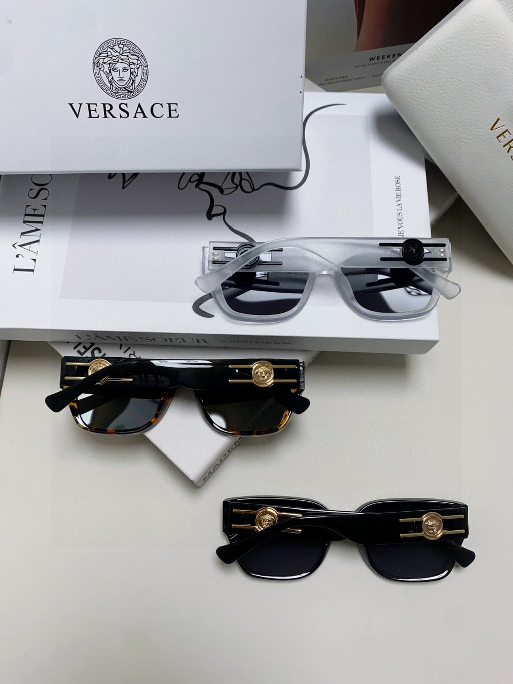 Versace Slim Gray Lens Sunglasses for Men & Women - detail image 8