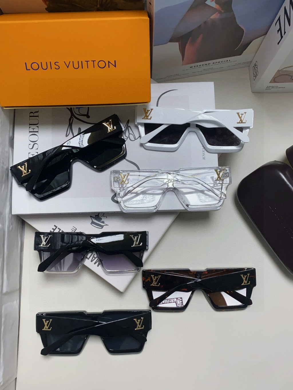 Louis Vuitton Square Black Lens Sunglasses for Men & Women - 371396 - detail image 8