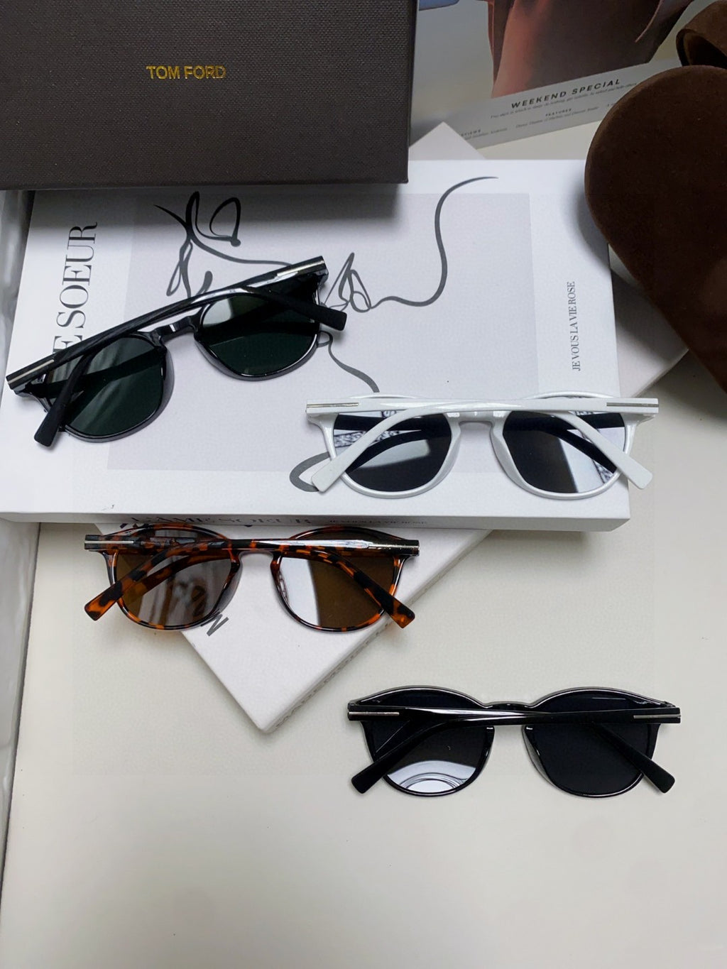 Tom Ford Polarized Round Brown Lens Sunglasses for Men & Women - detail image 8