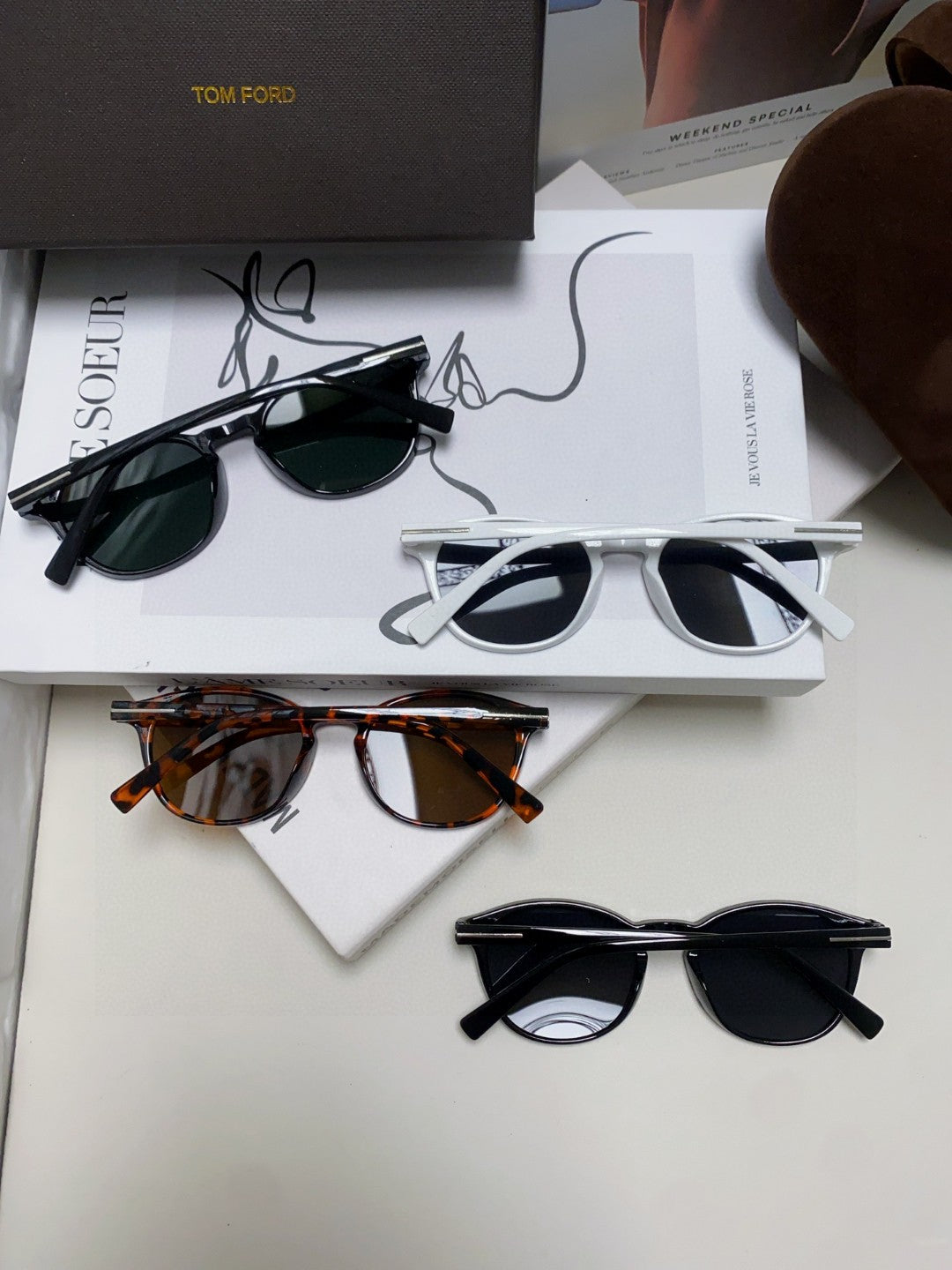 Tom Ford Polarized Round Gray Lens Sunglasses for Men & Women - detail image 8
