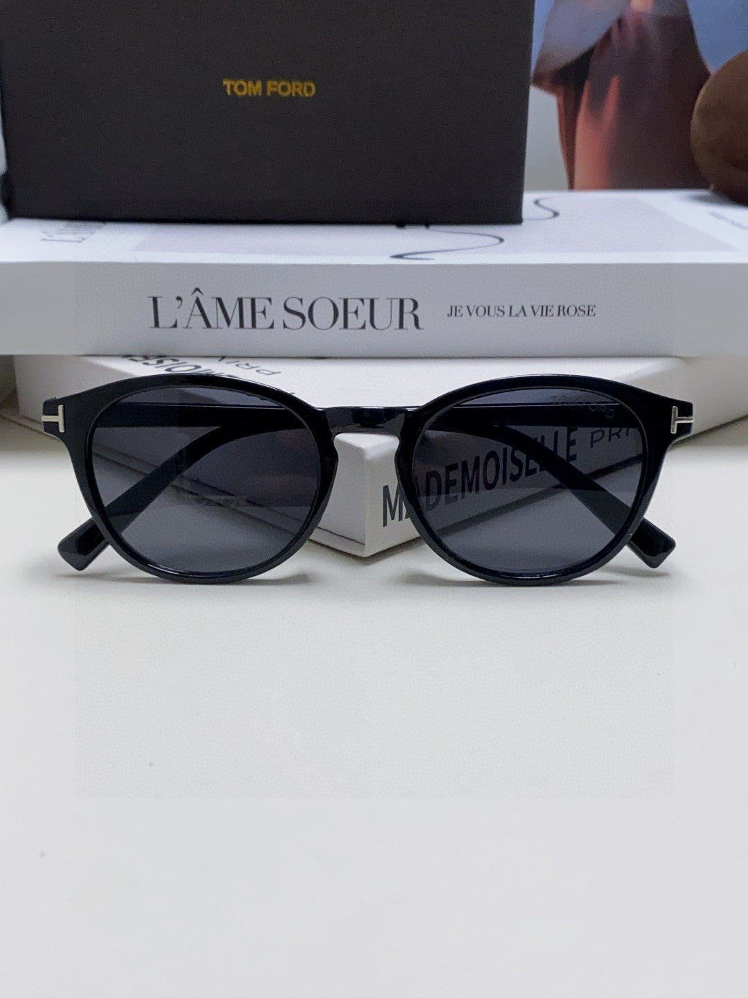Tom Ford Polarized Round Black Lens Sunglasses for Men & Women - 935474 - detail image 8