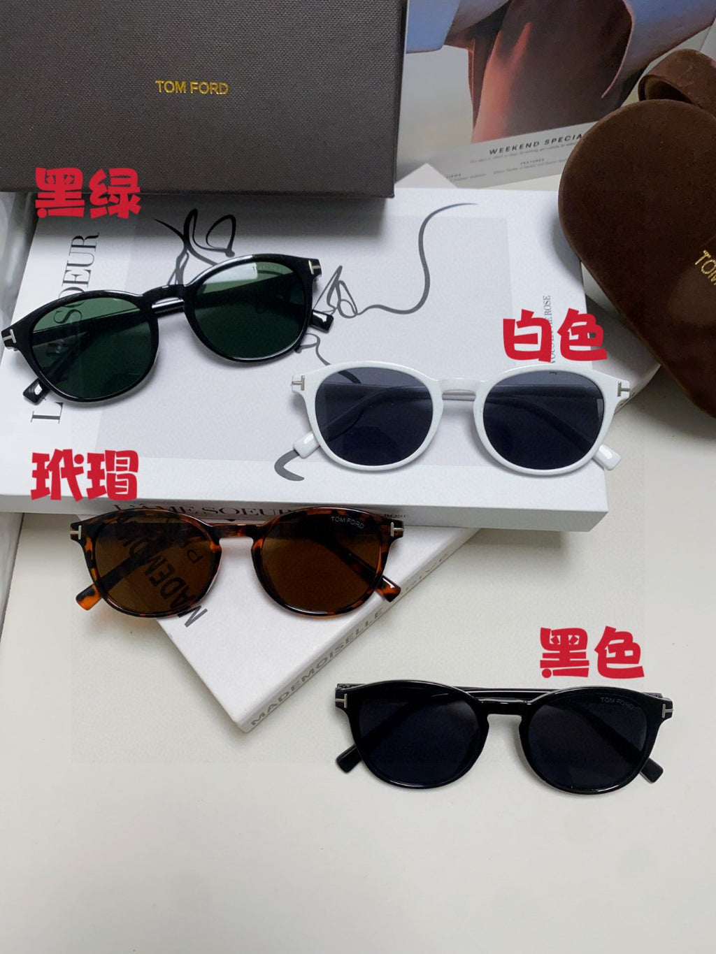 Tom Ford Polarized Round Black Lens Sunglasses for Men & Women - 935474 - detail image 11