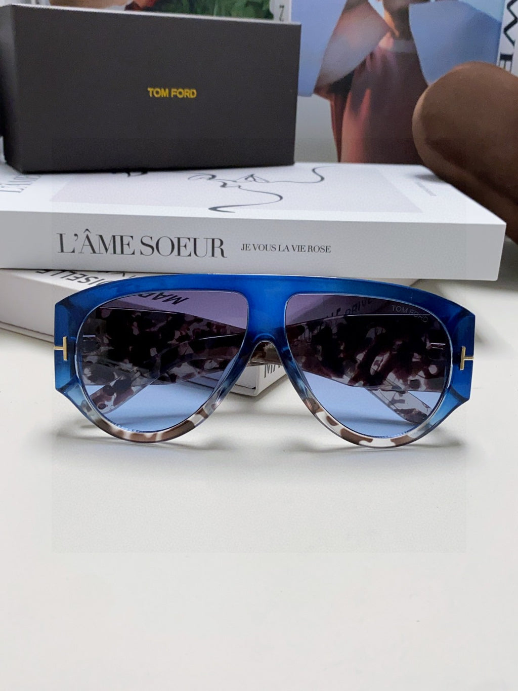Tom Ford Aviator Blue Lens Sunglasses for Men & Women - 935475 - detail image 5