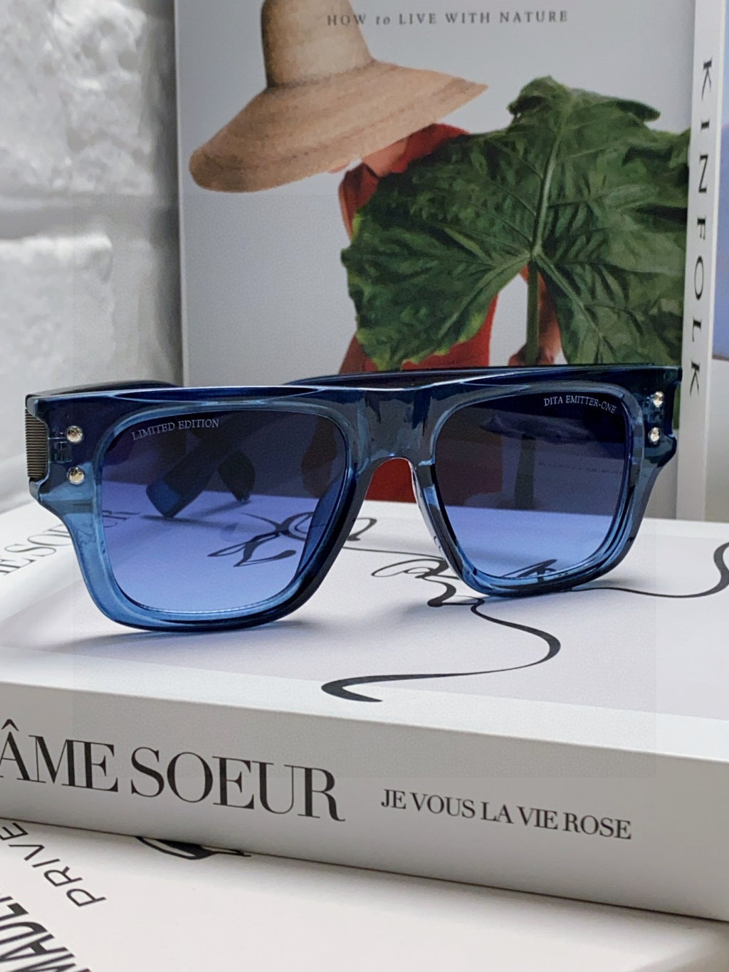 Dita Square Blue Lens Sunglasses for Men & Women - 372635
