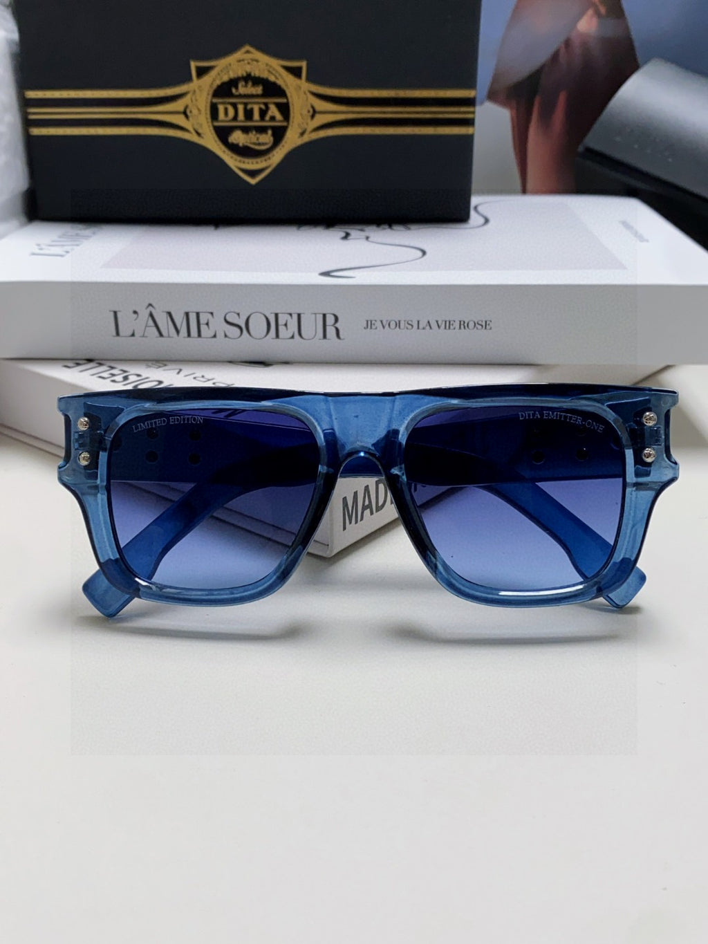 Dita Square Blue Lens Sunglasses for Men & Women - 372635 - detail image 6
