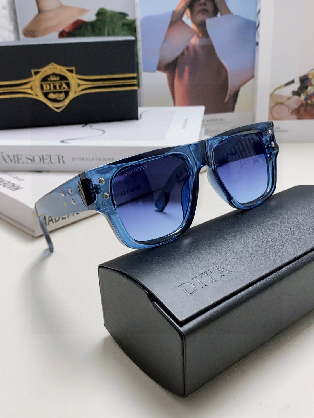 Dita Square Blue Lens Sunglasses for Men & Women - 372635 - detail image 7