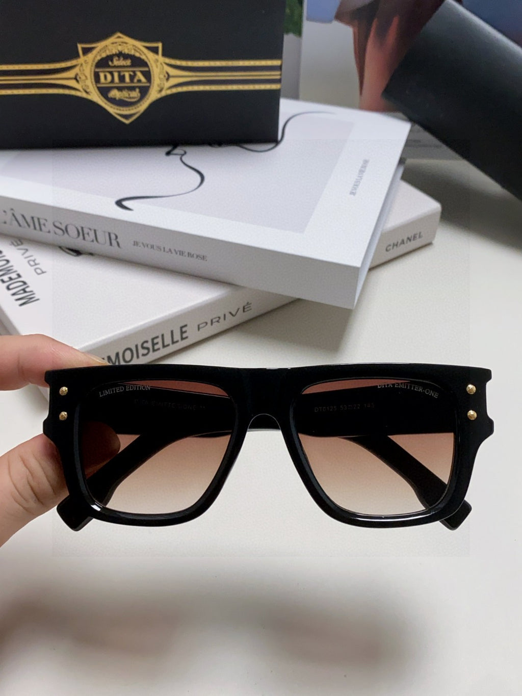 Dita Square Gray Lens Sunglasses for Men & Women - 372636 - detail image 3