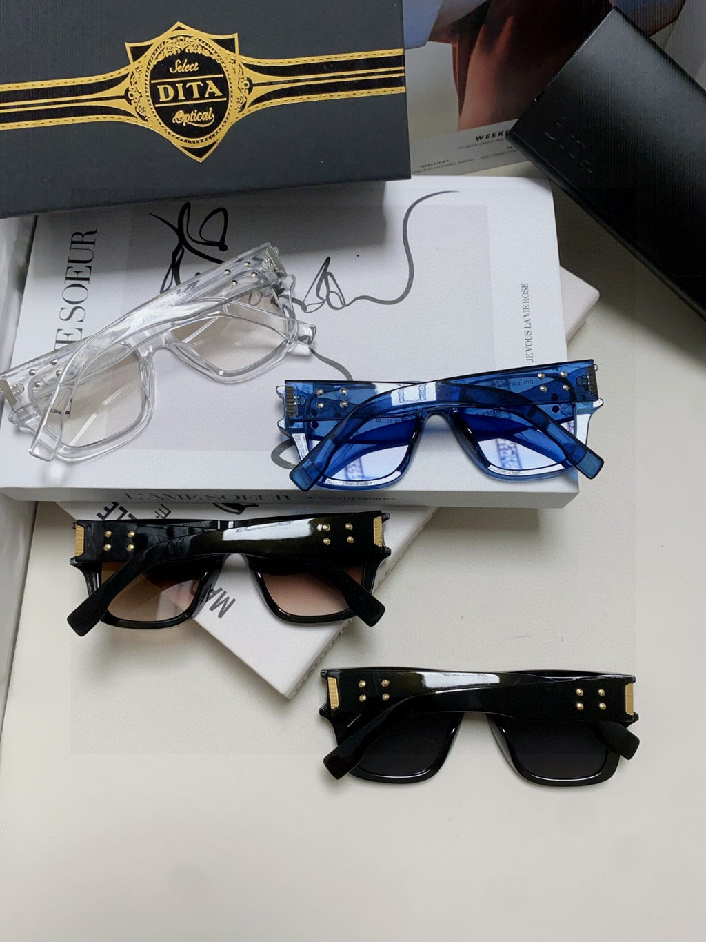 Dita Square Gray Lens Sunglasses for Men & Women - 372636 - detail image 8