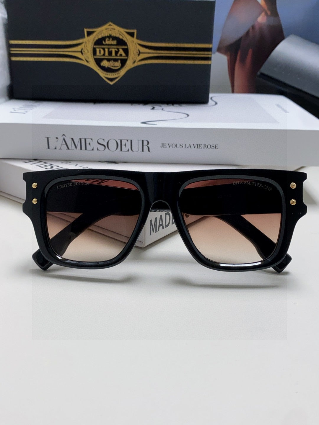 Dita Square Gray Lens Sunglasses for Men & Women - 372636 - detail image 6