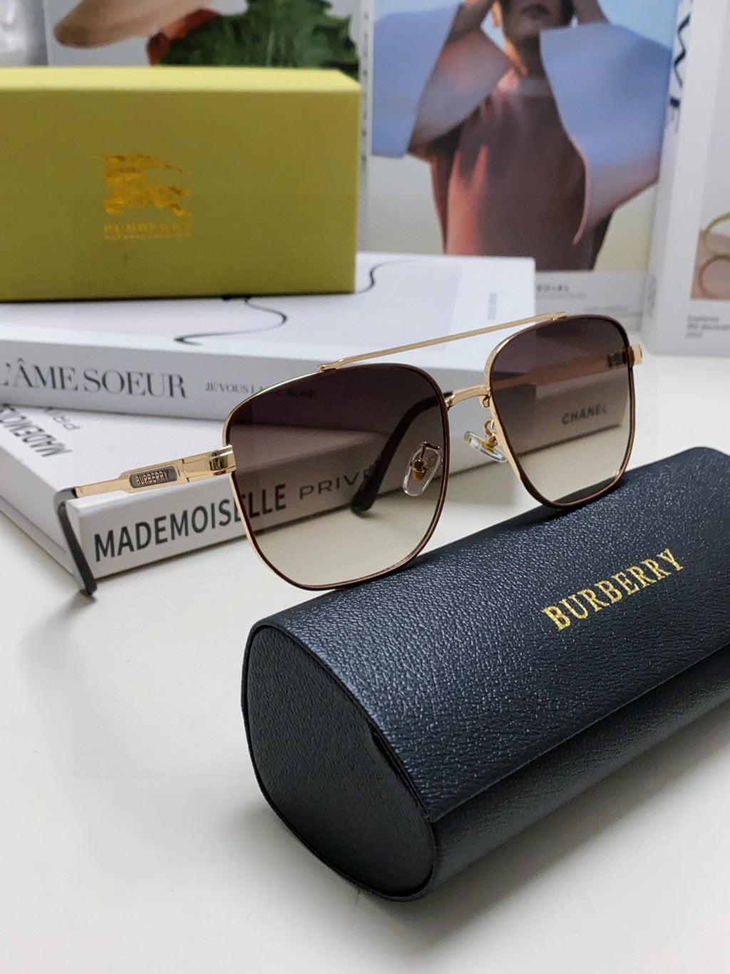 Burberry Polarized Fashion Silver Lens Sunglasses for Men - 372329 - detail image 6