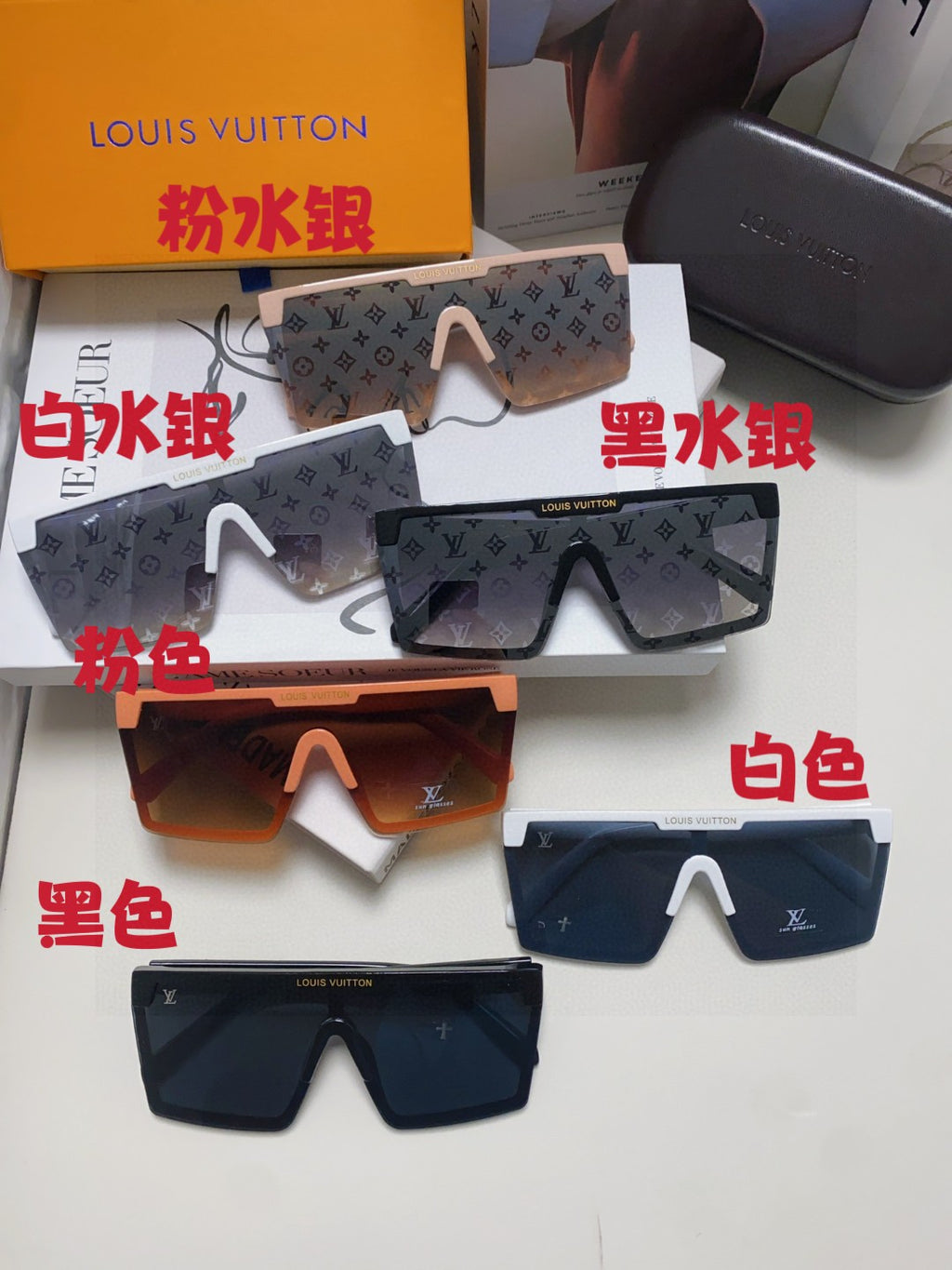 Louis Vuitton Fashion Blue Lens Sunglasses for Men - 371267 - detail image 9
