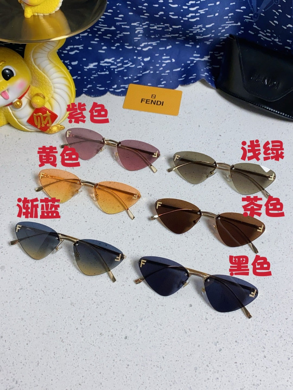 Fendi Lightweight Rimless Brown Lens Sunglasses for Women - 372478 - detail image 10