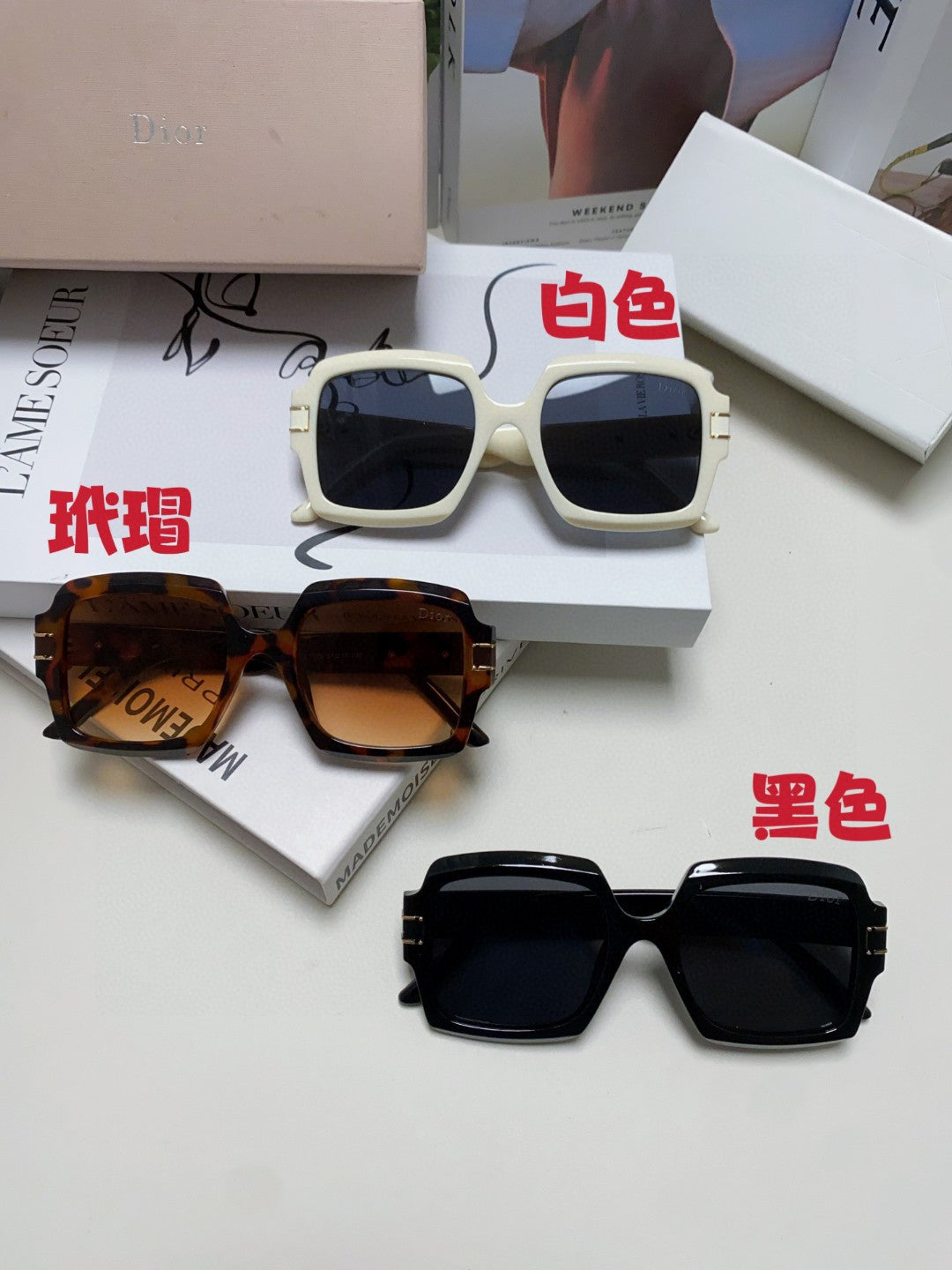 Dior Square Black Lens Sunglasses for Men & Women - 382401 - detail image 9