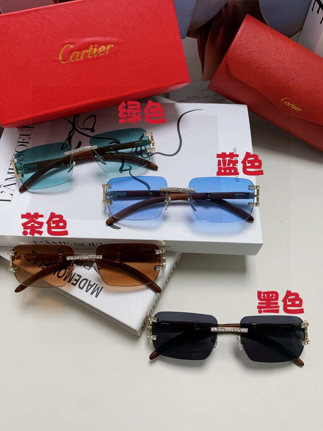 Cartier Lightweight Rimless Silver Lens Sunglasses for Men & Women - 382806 - detail image 8