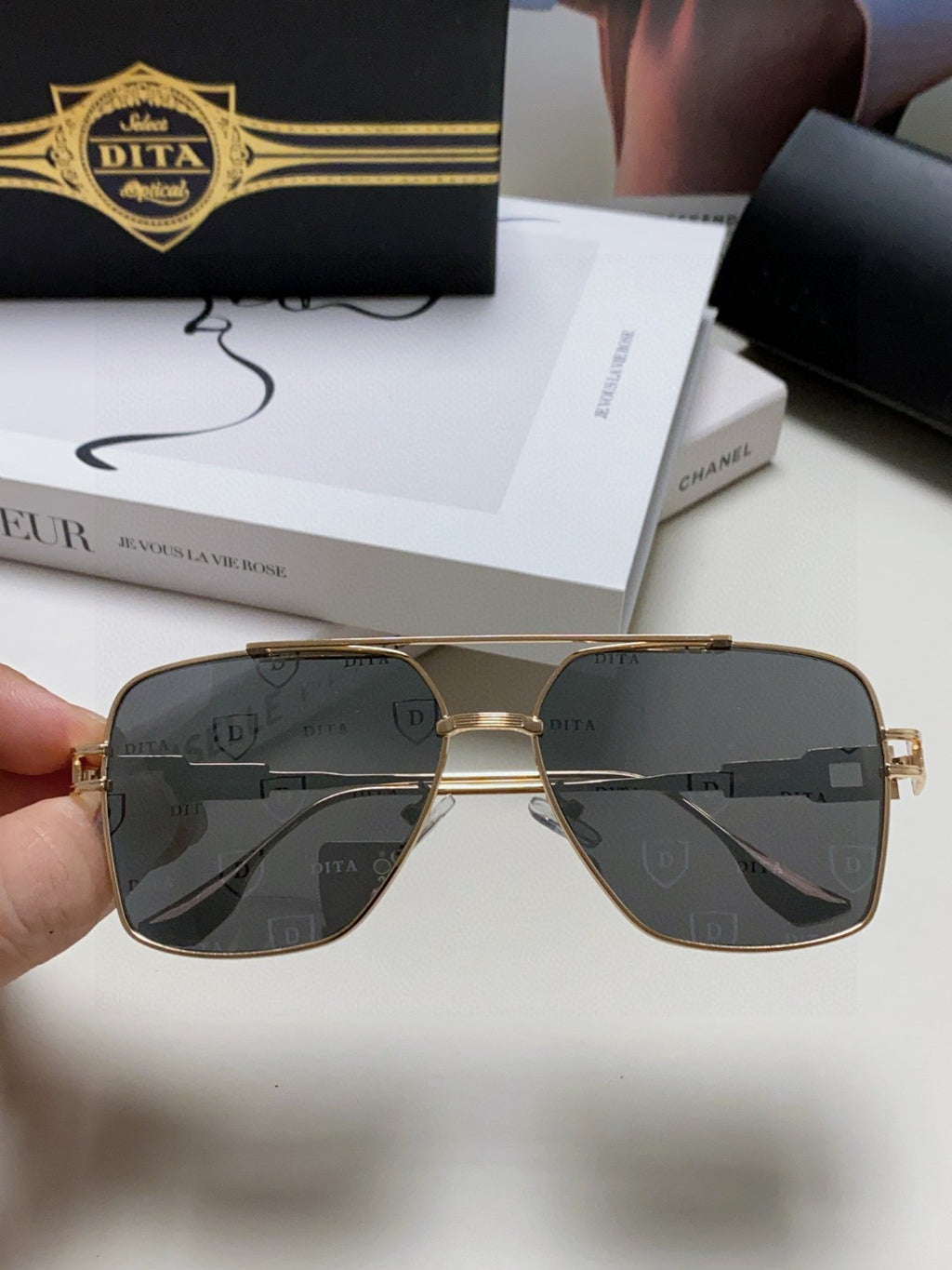 Dita Square Gray Lens Sunglasses for Men & Women - 383132 - detail image 3