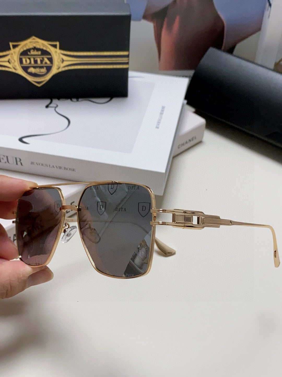 Dita Square Gray Lens Sunglasses for Men & Women - 383132 - detail image 5