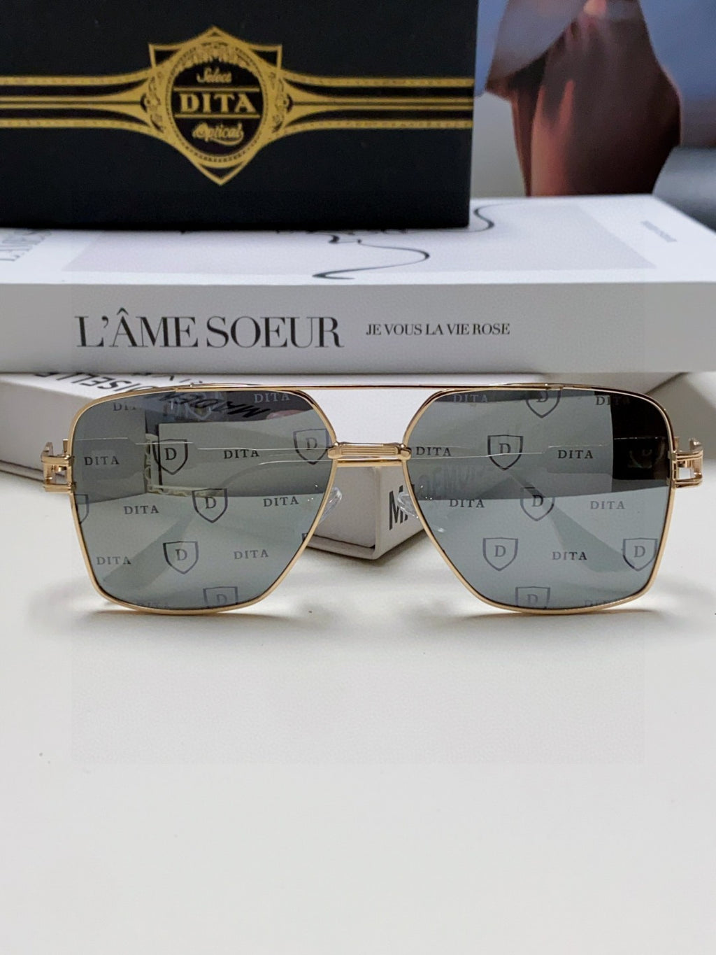 Dita Square Gray Lens Sunglasses for Men & Women - 383132 - detail image 6