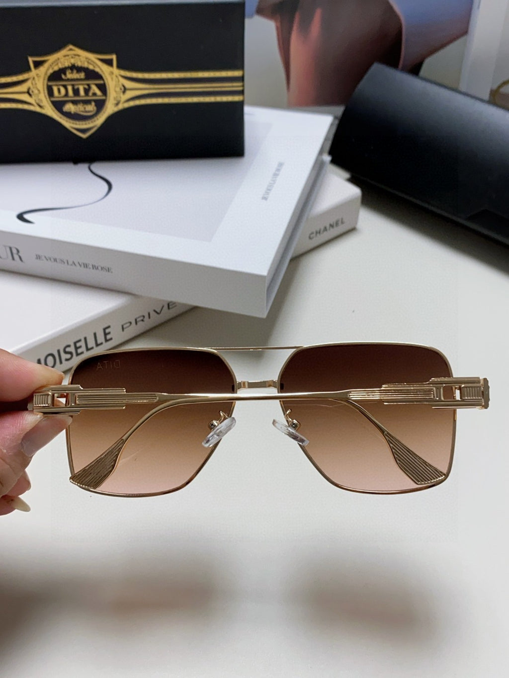 Dita Square Red Lens Sunglasses for Men & Women - 383134 - detail image 4