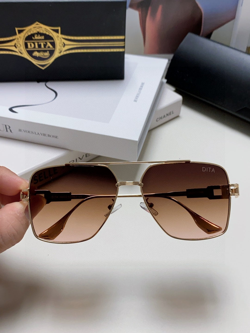Dita Square Red Lens Sunglasses for Men & Women - 383134 - detail image 3
