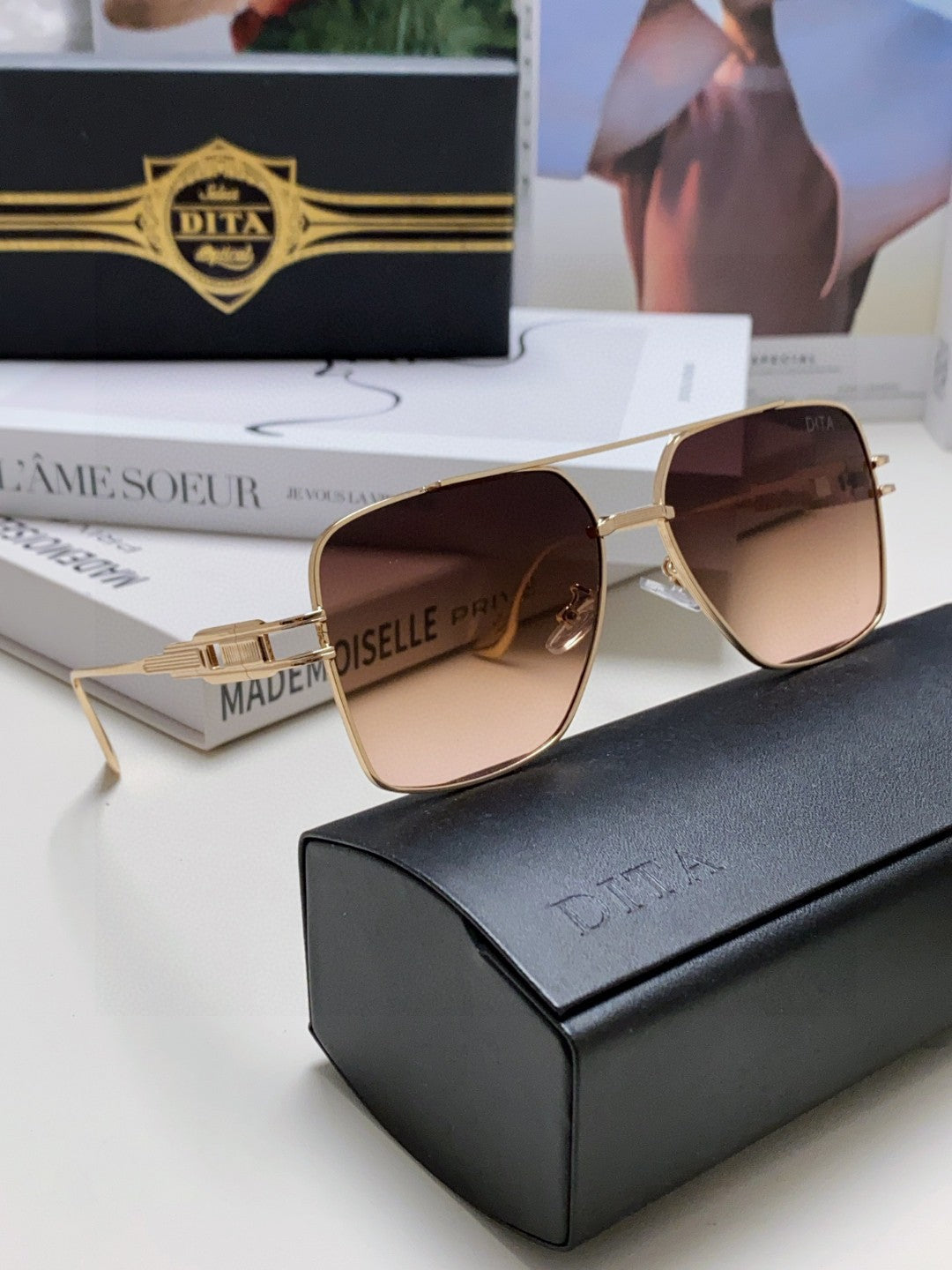 Dita Square Red Lens Sunglasses for Men & Women - 383134 - detail image 6