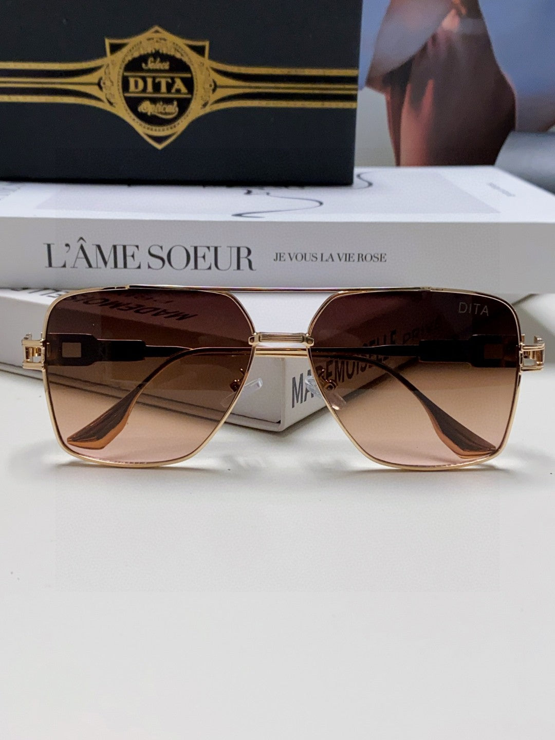 Dita Square Red Lens Sunglasses for Men & Women - 383134 - detail image 5