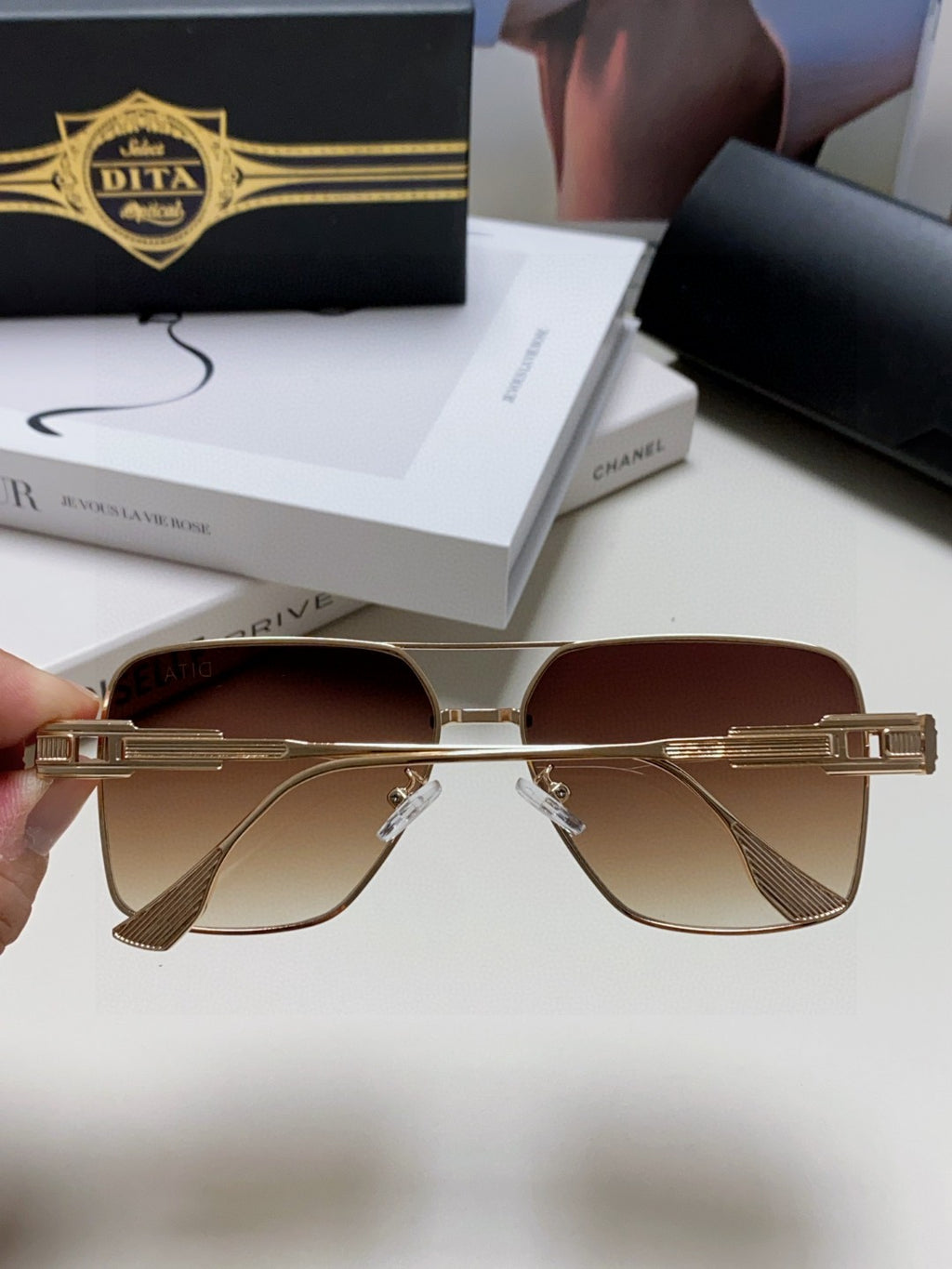 Dita Square Red Lens Sunglasses for Men & Women - 383136 - detail image 3