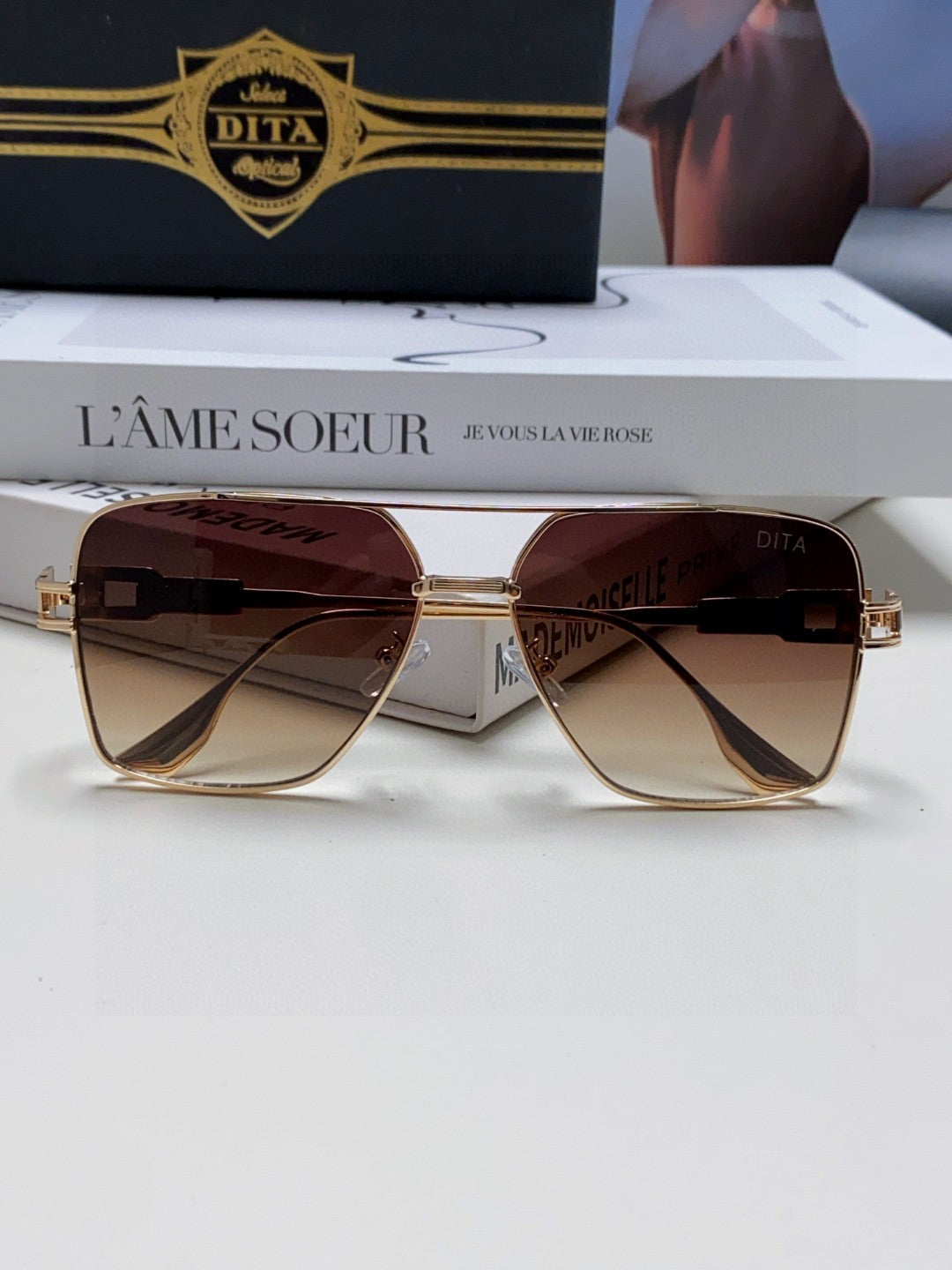 Dita Square Red Lens Sunglasses for Men & Women - 383136 - detail image 5
