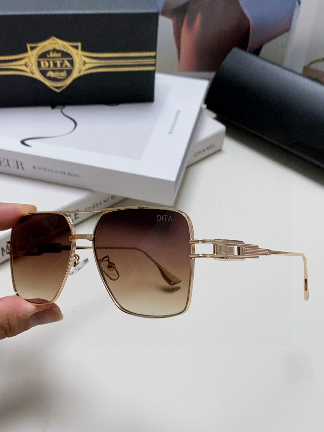 Dita Square Red Lens Sunglasses for Men & Women - 383136 - detail image 4