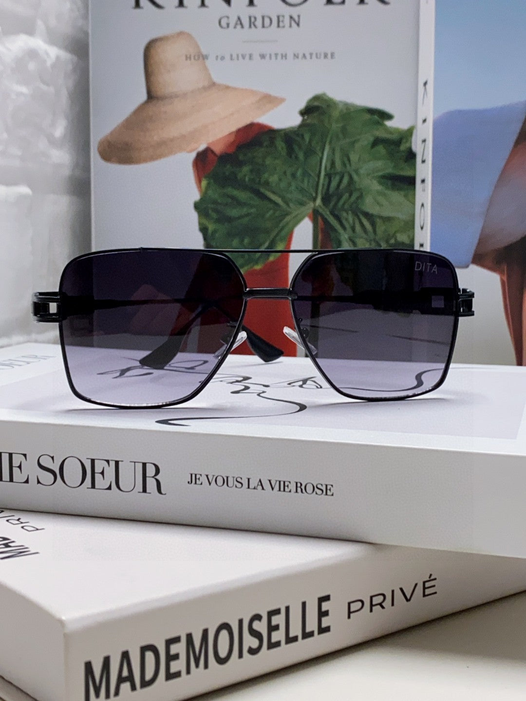 Dita Square Silver Lens Sunglasses for Men & Women - 383138