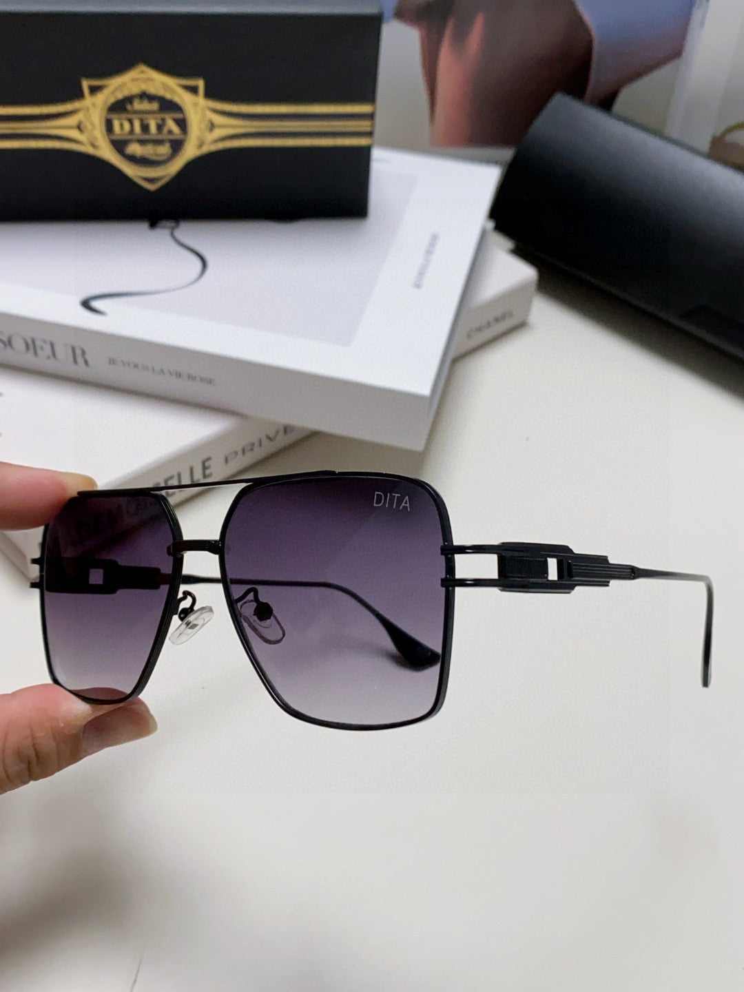 Dita Square Silver Lens Sunglasses for Men & Women - 383138 - detail image 5