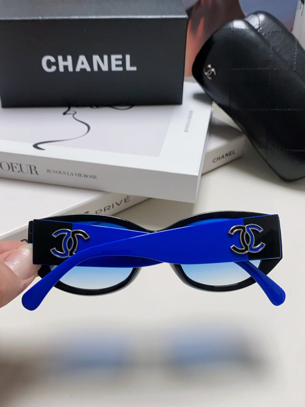 Chanel Oval Blue Lens Sunglasses for Men & Women - 382156 - detail image 4