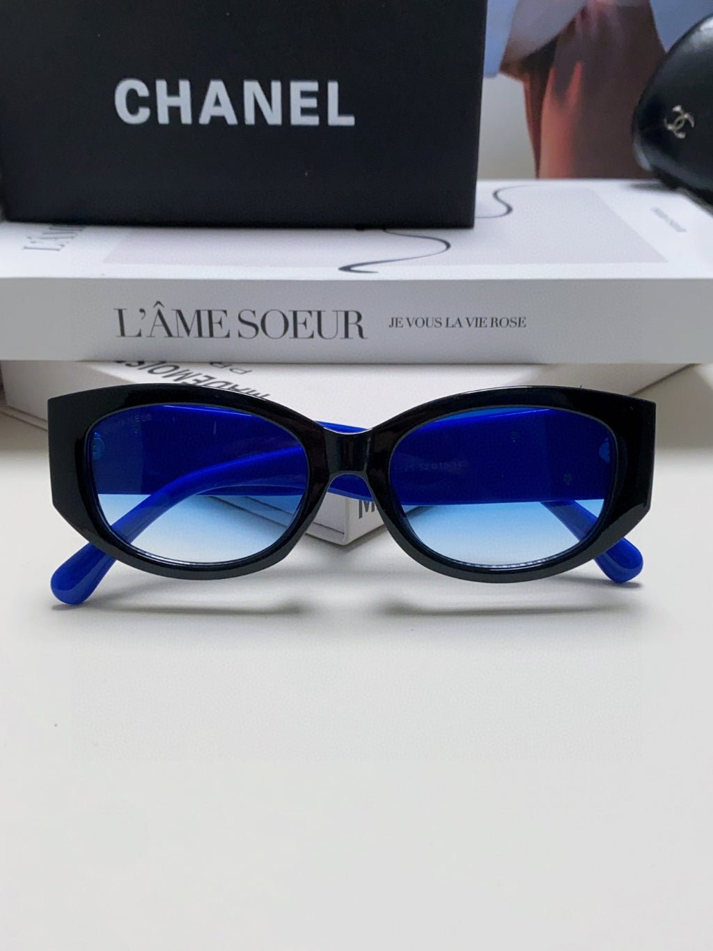 Chanel Oval Blue Lens Sunglasses for Men & Women - 382156 - detail image 6