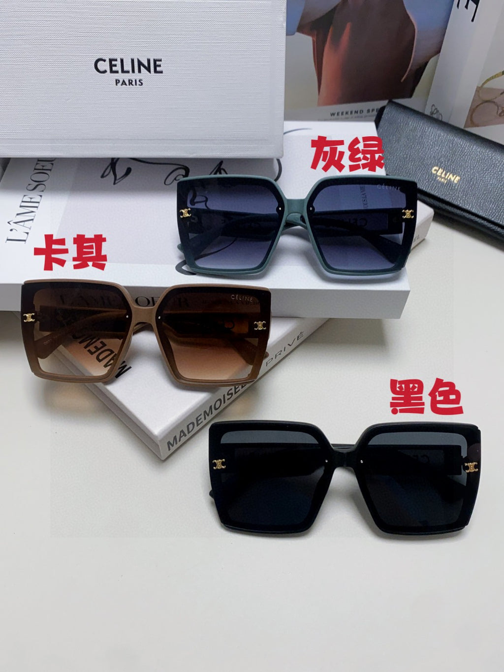 Celine Oversized Brown Lens Sunglasses for Men & Women - detail image 9