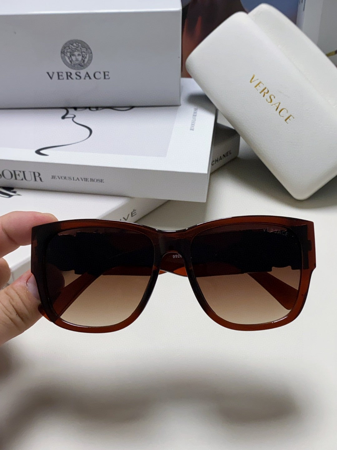 Versace Oversized Silver Lens Sunglasses for Men & Women - 399300 - detail image 3