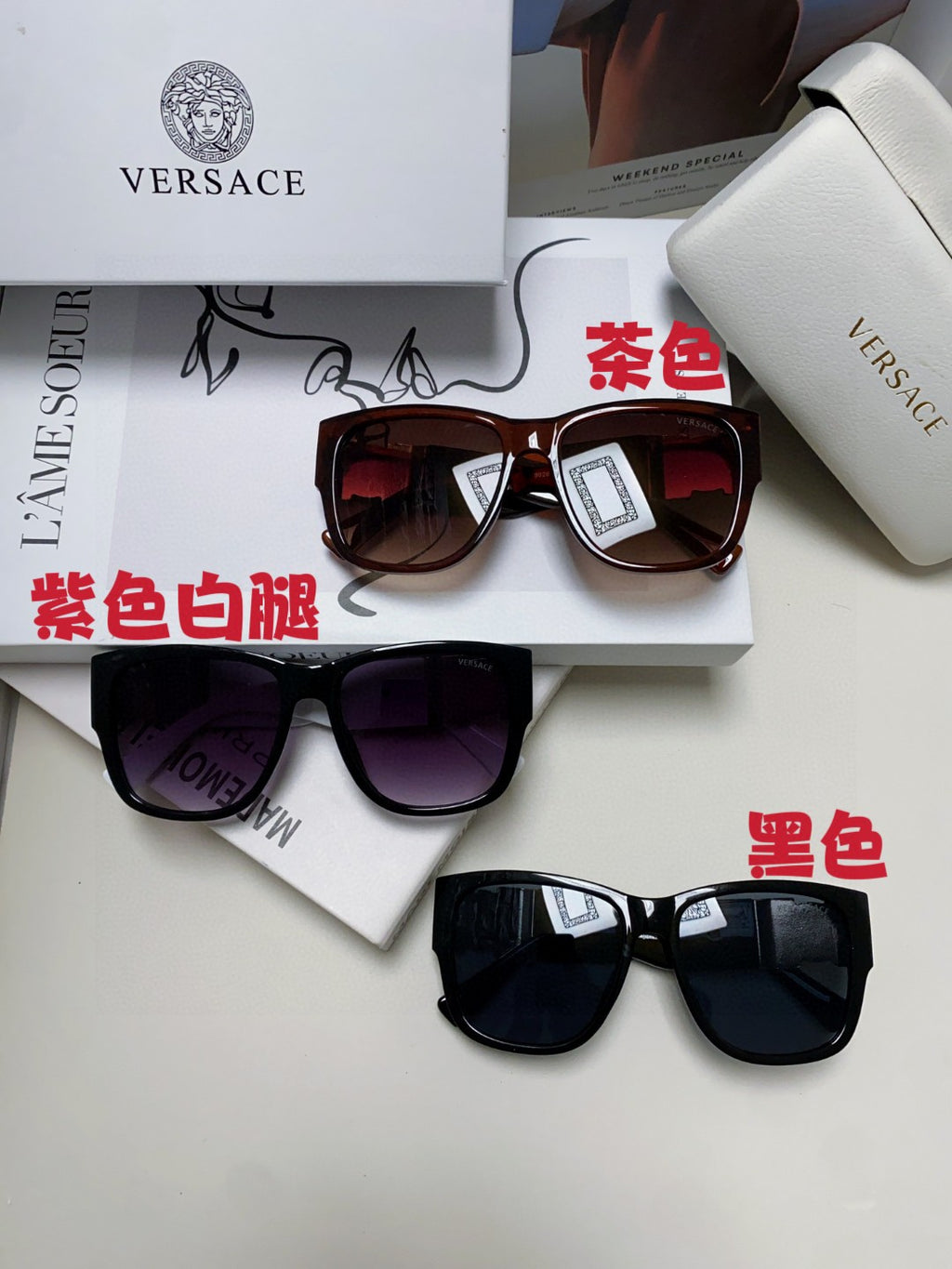Versace Oversized Silver Lens Sunglasses for Men & Women - 399300 - detail image 9