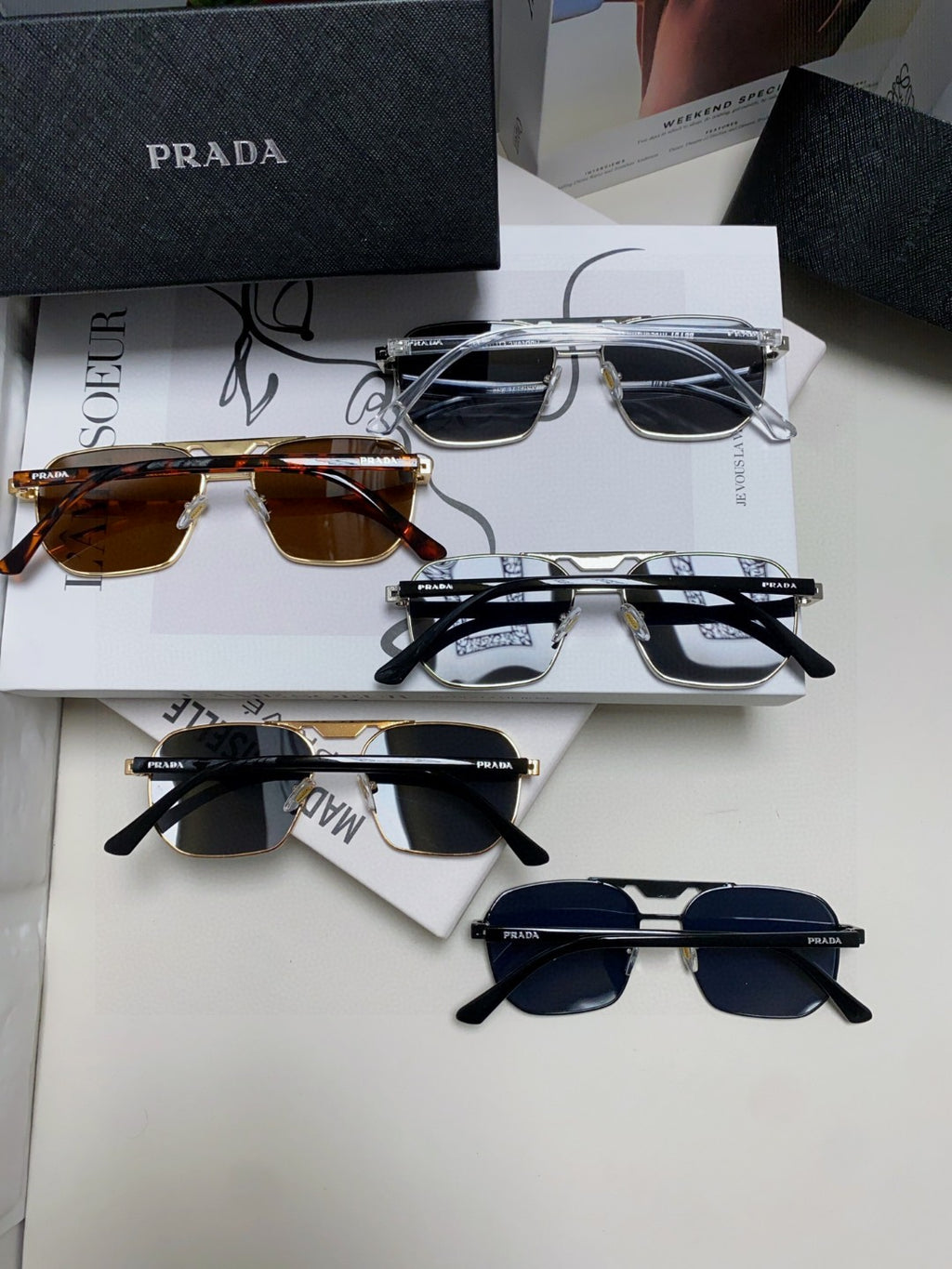 Prada Fashion Black Lens Sunglasses for Men - 398900 - detail image 10