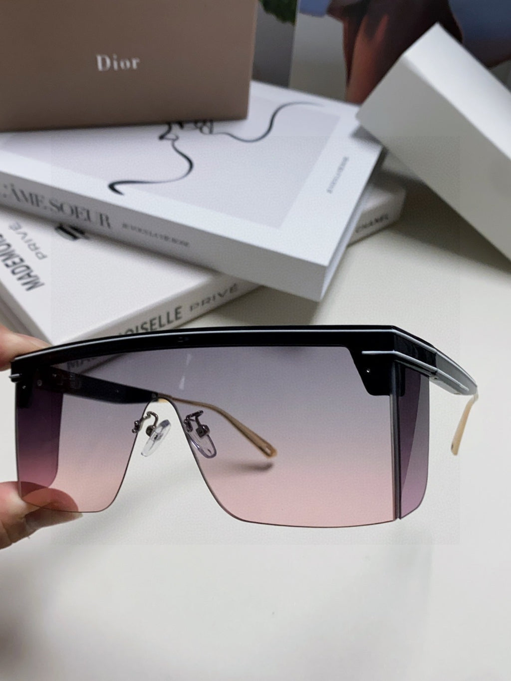 Dior Oversized Gray Lens Sunglasses for Men & Women - 398711 - detail image 5