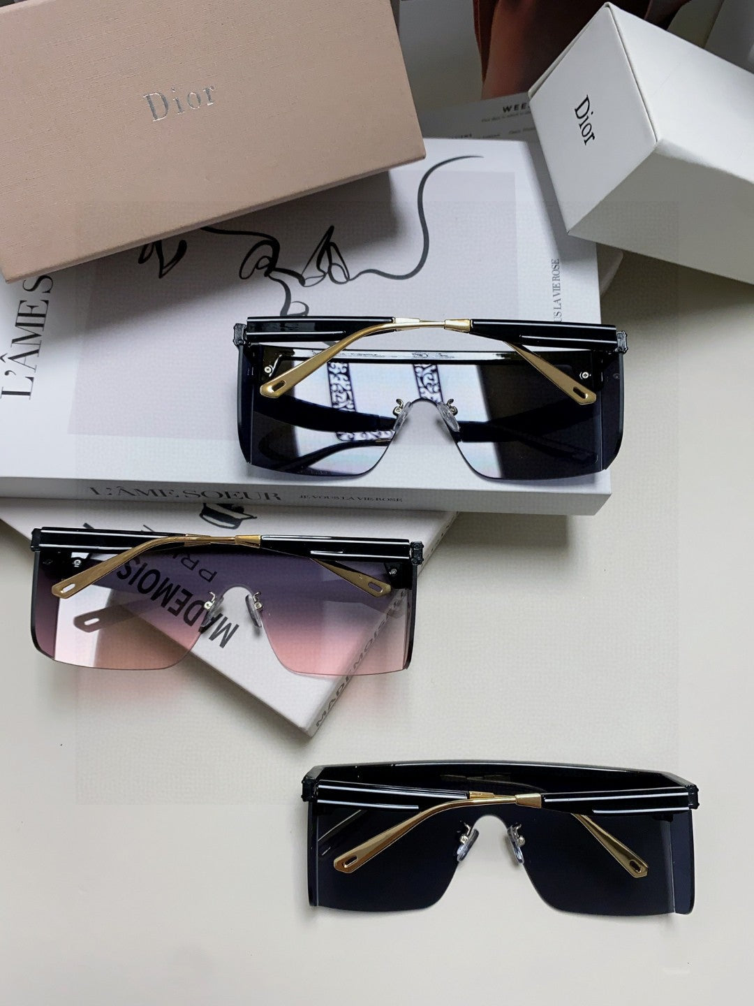 Dior Oversized Red Lens Sunglasses for Men & Women - detail image 7