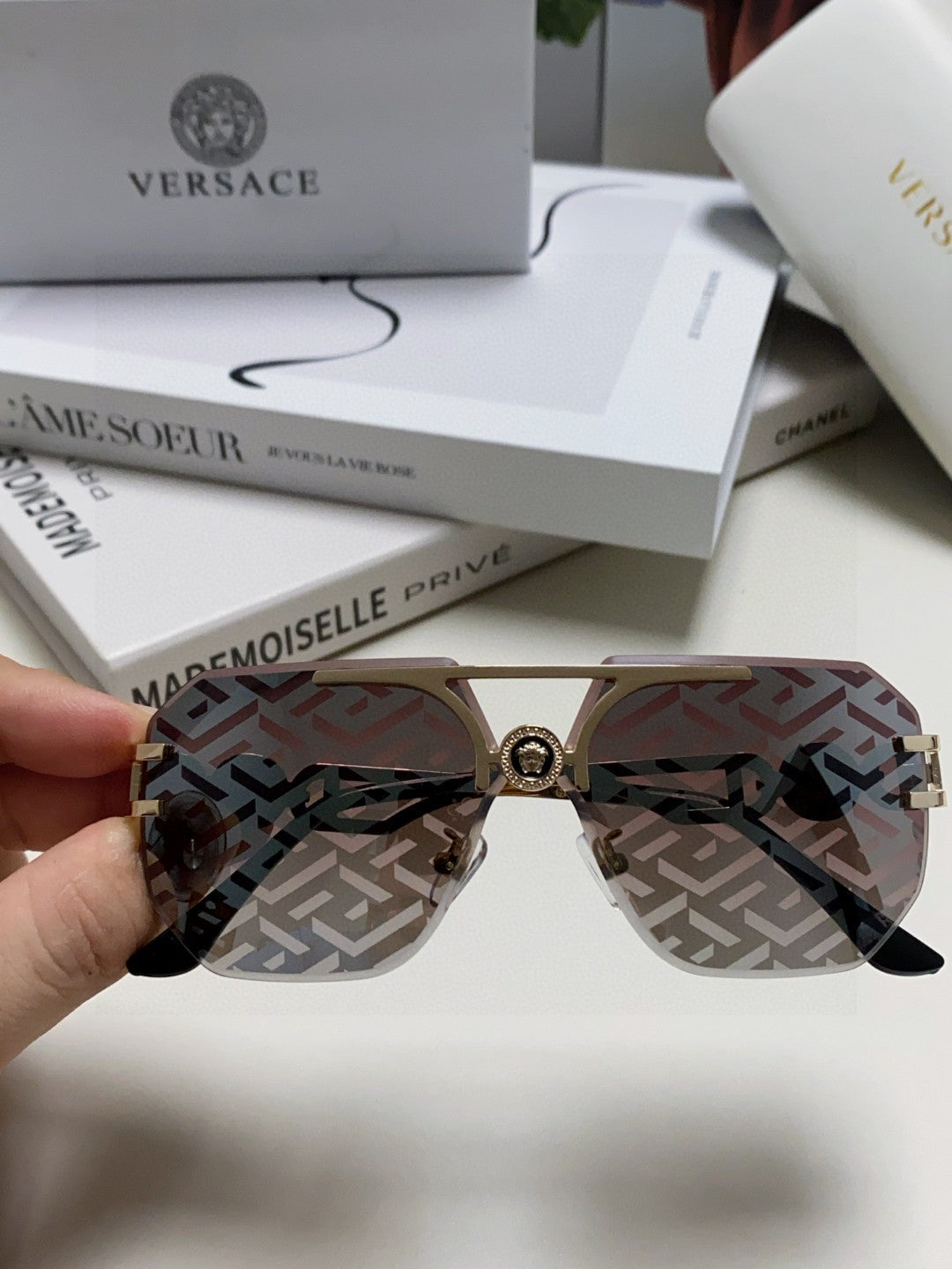 Versace Square Gray Lens Sunglasses for Men & Women - 399322 - detail image 2