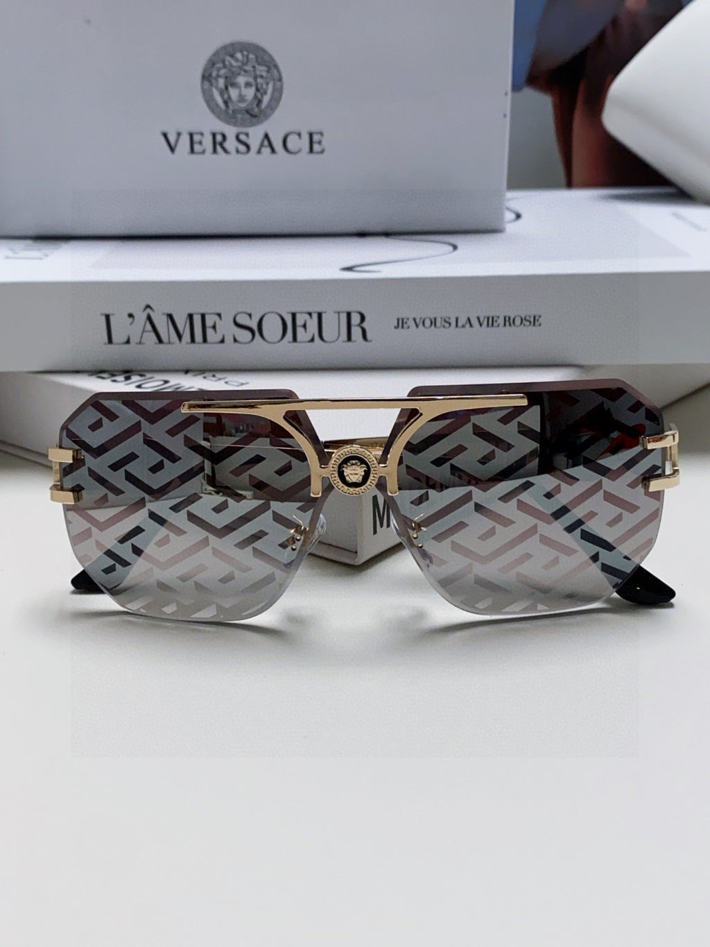 Versace Square Gray Lens Sunglasses for Men & Women - 399322 - detail image 5