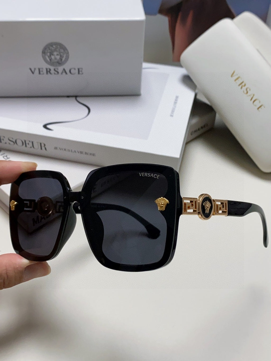 Versace Polarized Fashion Black Lens Sunglasses for Men & Women - 399329 - detail image 5
