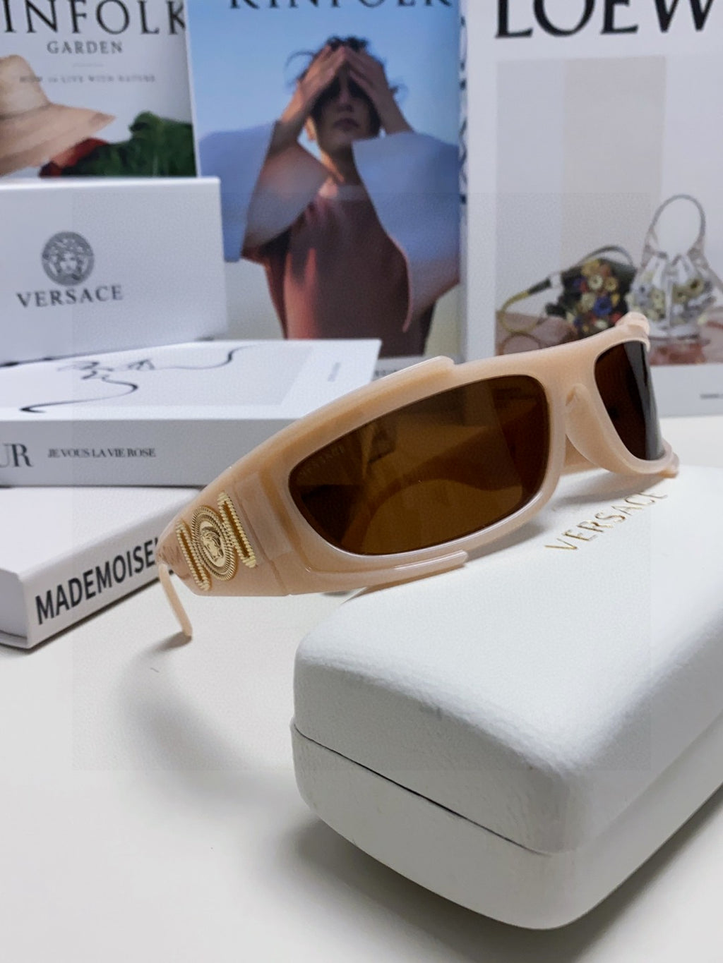 Versace Aviator Pink Lens Sunglasses for Men - 399317 - detail image 7