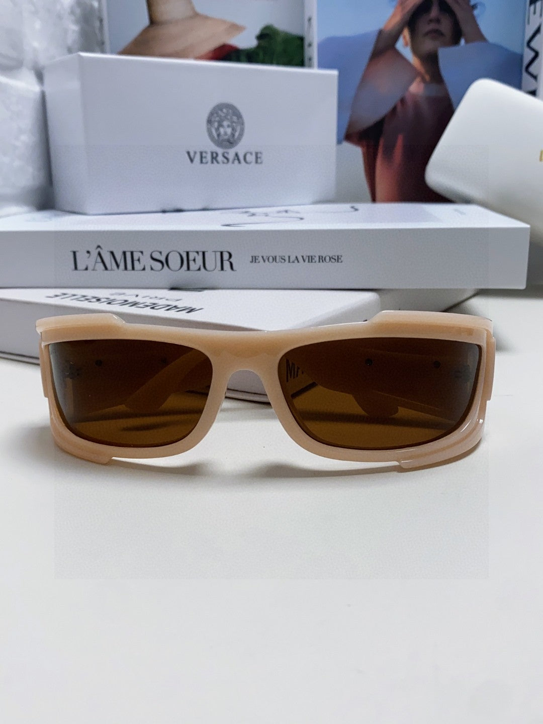 Versace Aviator Pink Lens Sunglasses for Men - 158642 - detail image 6
