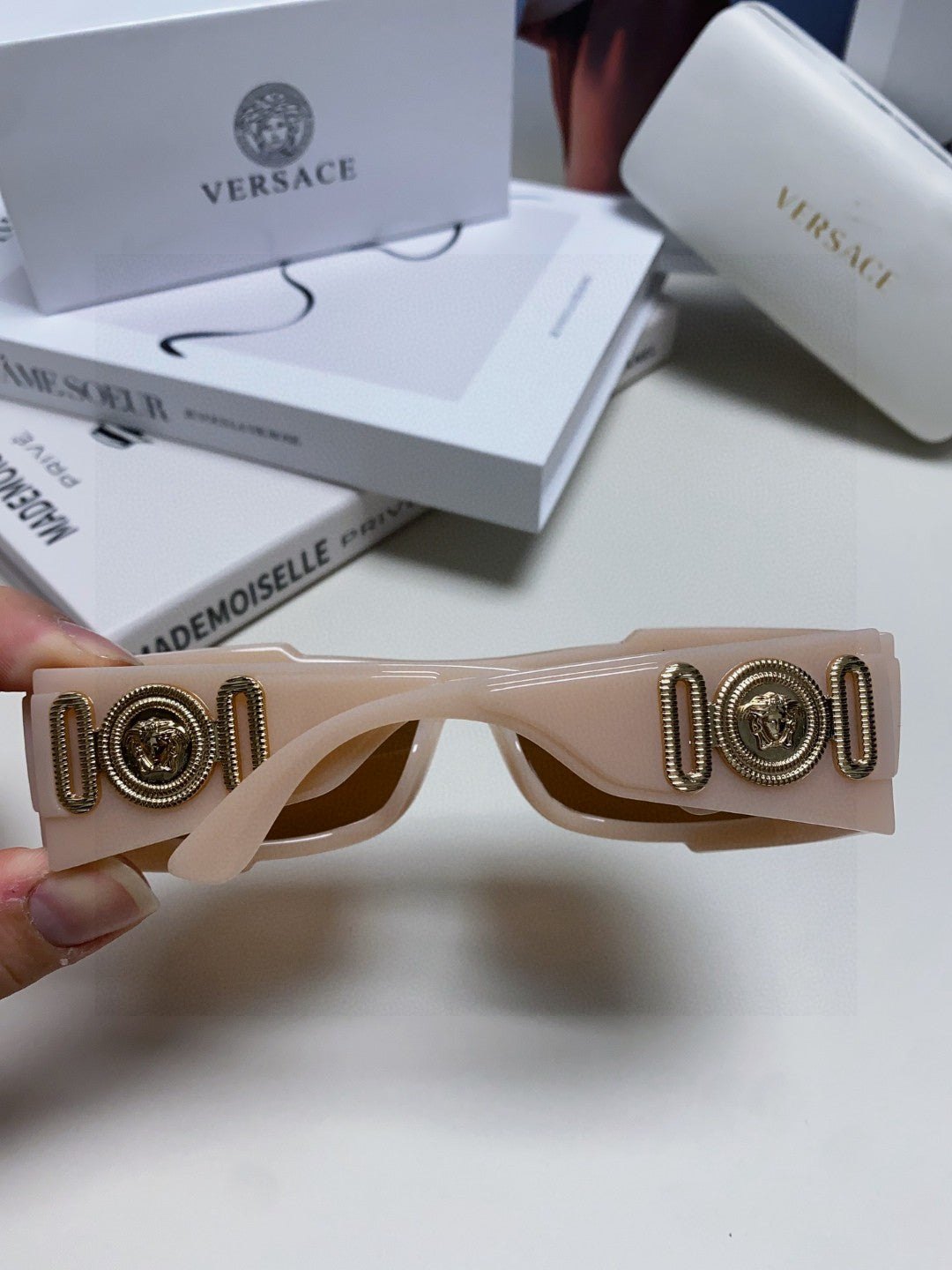 Versace Aviator Pink Lens Sunglasses for Men - 399317 - detail image 4