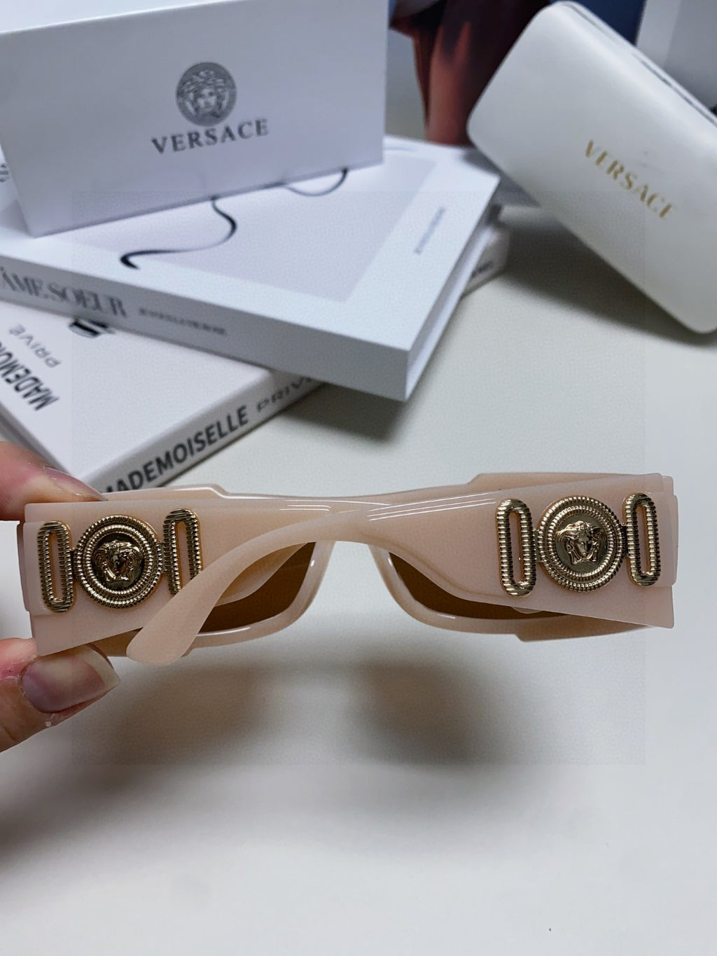 Versace Aviator Pink Lens Sunglasses for Men - 158642 - detail image 4