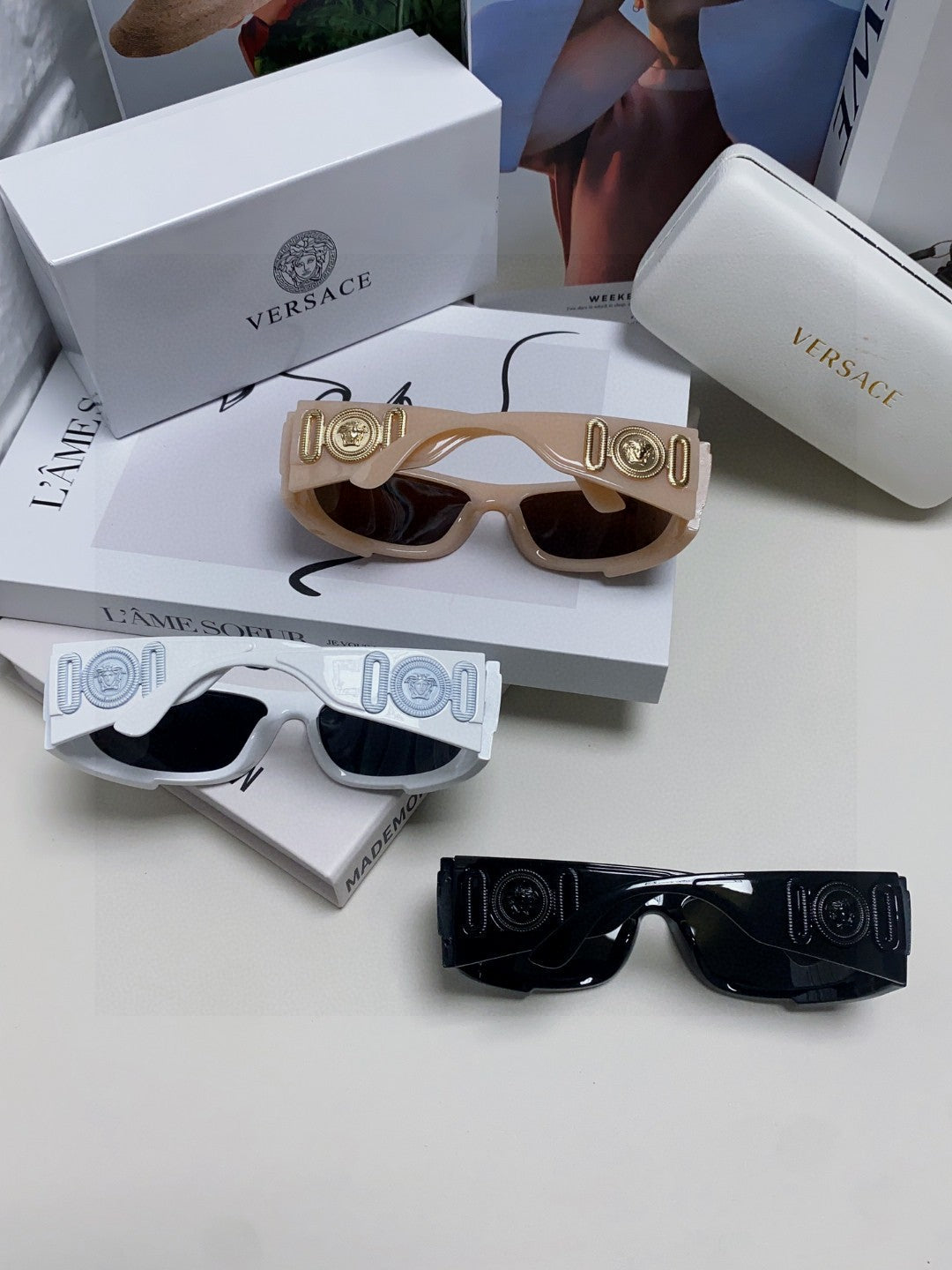 Versace Aviator Pink Lens Sunglasses for Men - 158642 - detail image 8